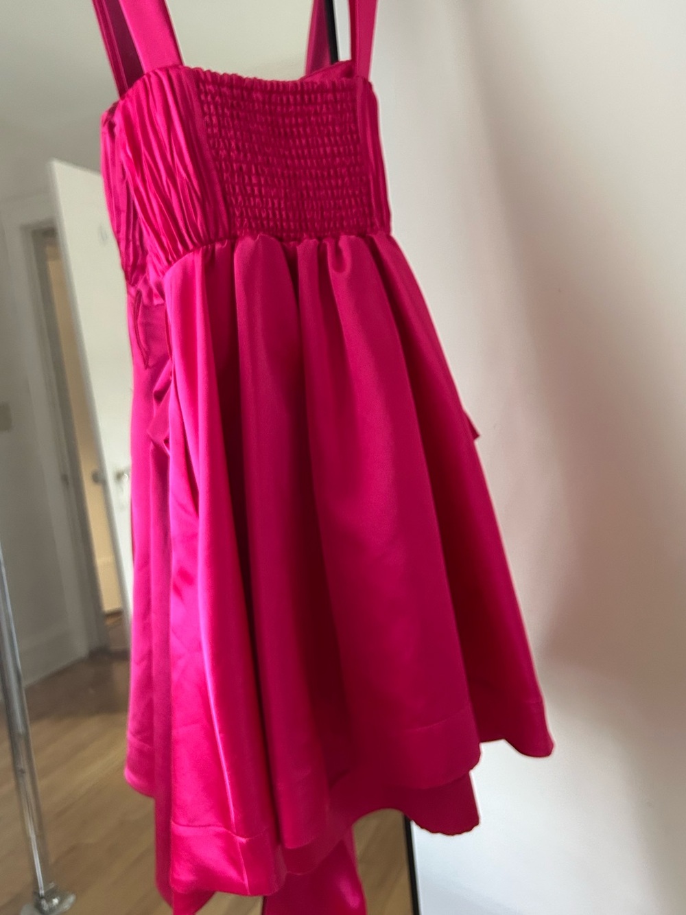Maeve Pink Satin Bow dress - Picture 4 of 5